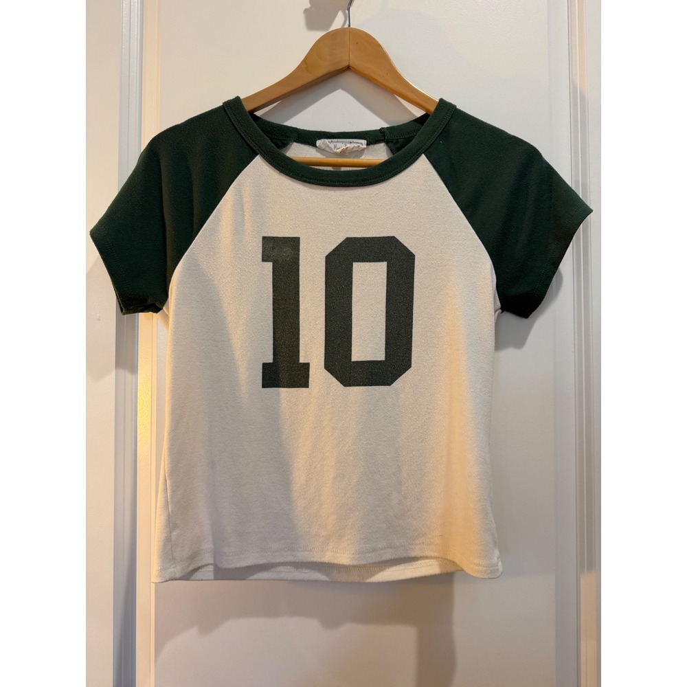 Hippie Rose Green Raglan Baseball Tee Graphic 10 Shirt HS5K14611 Large
